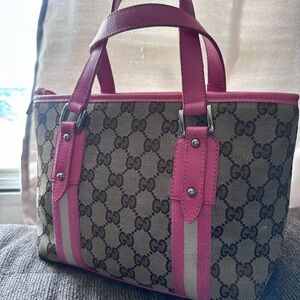 Gucci Beige and Pink Tote Bag